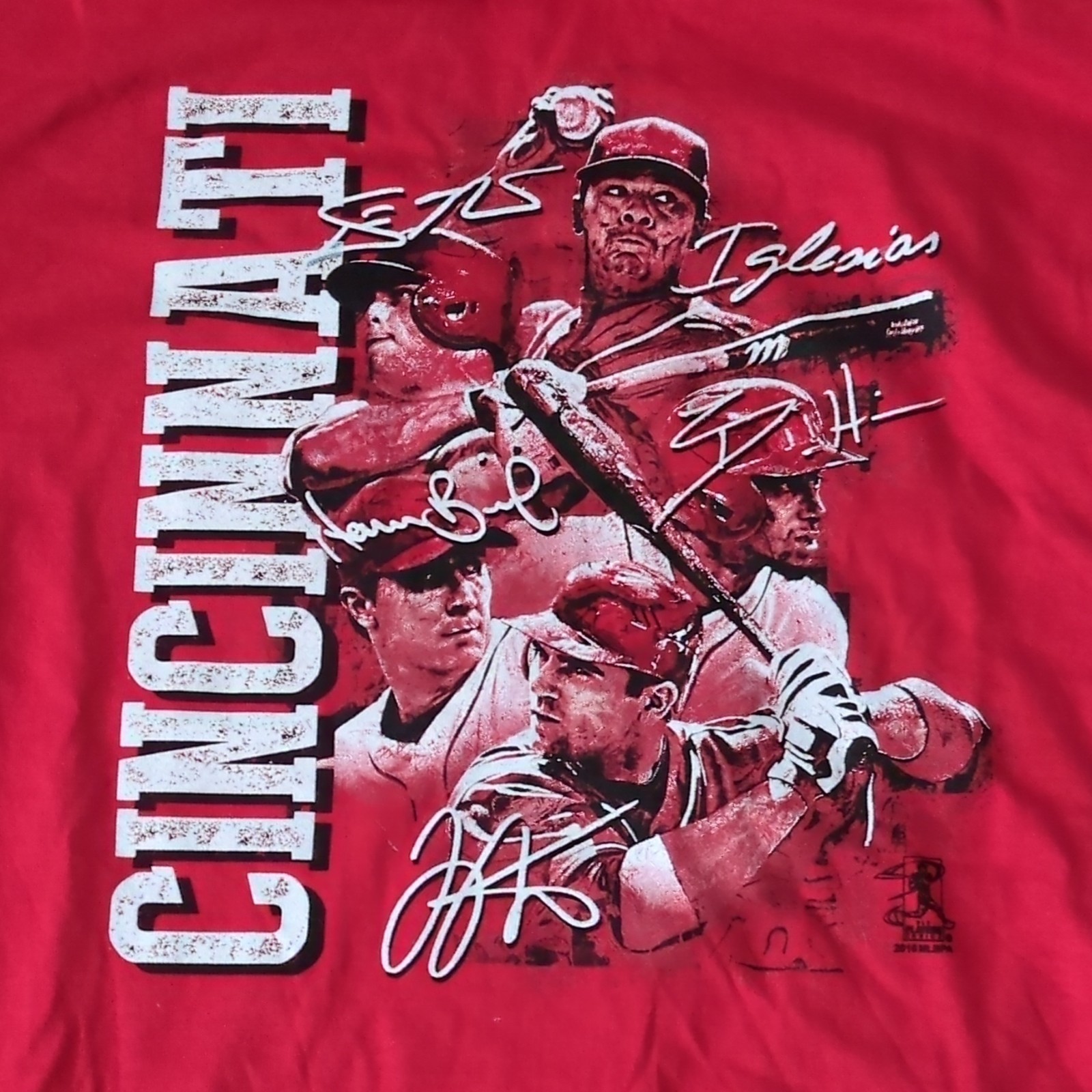 Delta Pro Weight Cincinnati Reds MLB Graphic Print Red Crew Neck T-Shirt L gallery