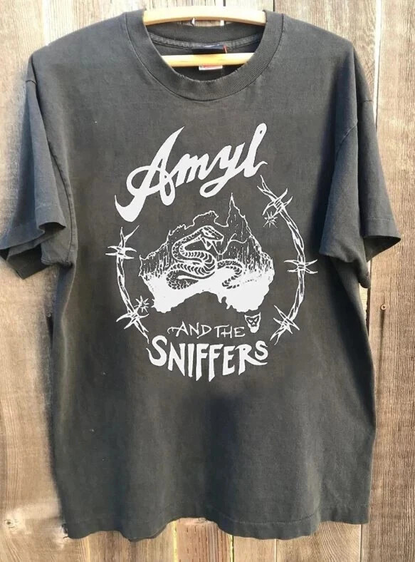 New Amyl And The Sniffers Heavy Cotton Black All Size T Shirt For Men BT266 gallery