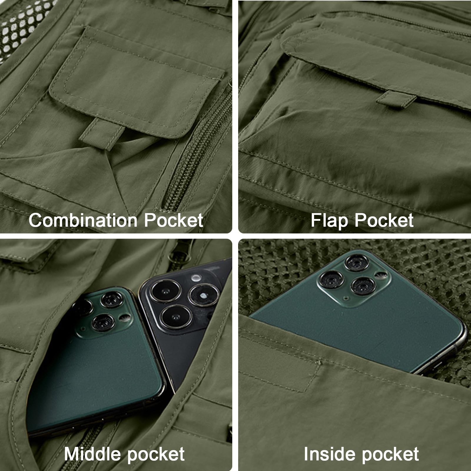 Mens Outdoor Vest Breathable Quick-Dry Fishing Vest Camping Hiking Lightweigh... gallery