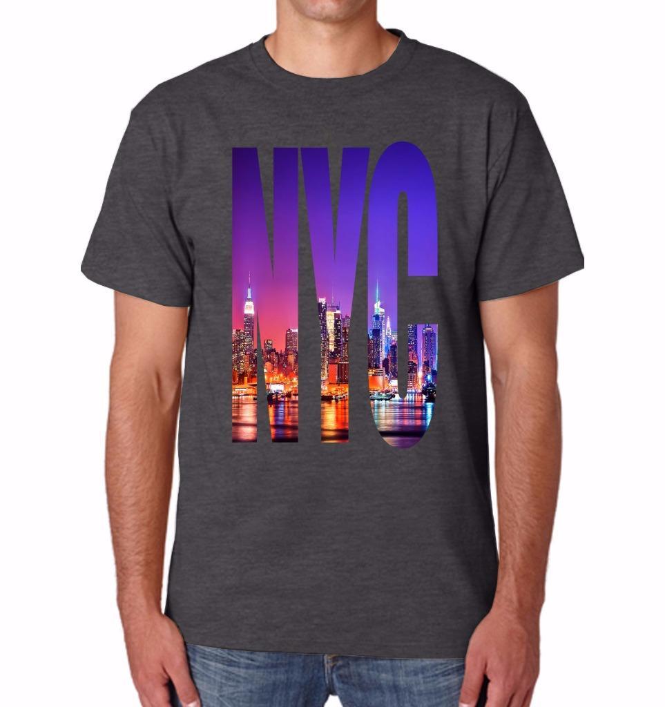 NEW MENS DIGITAL PRINTED NYC NEW YORK CITY LANDSCAPE GRAPHIC DESIGN T-SHIRT TEE gallery
