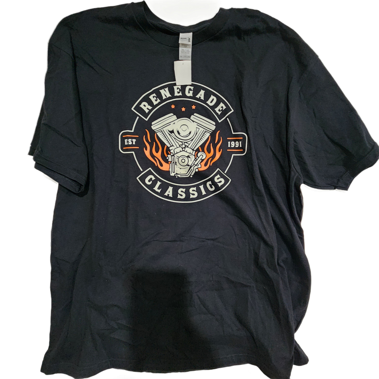 Gildan Hammer Renegade Classics Motorcycle Engine T-Shirt Men’s 2XL Black Short