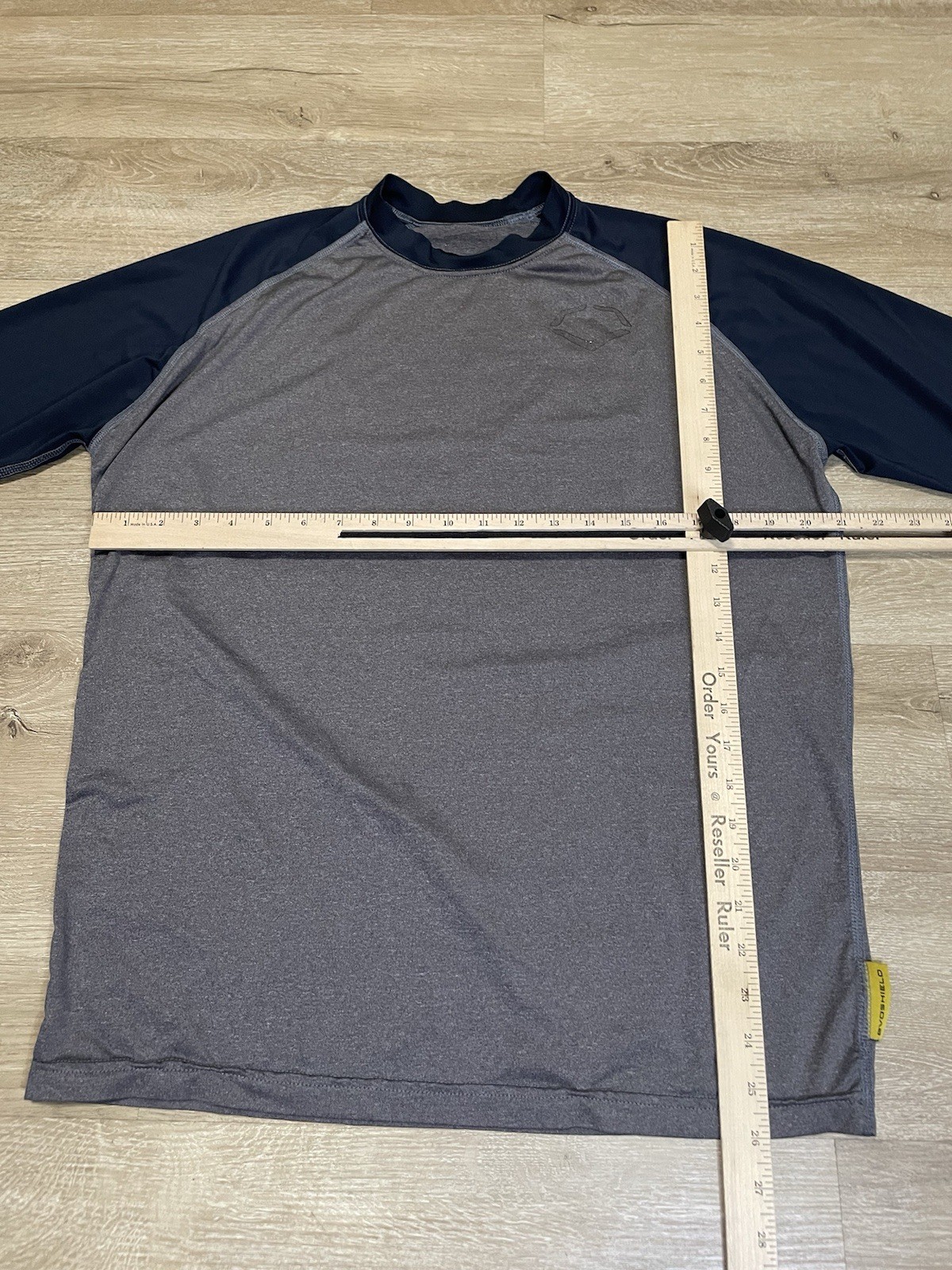EvoShield Shirt Mens Sz L Large 3/4 Sleeve Raglan Gray Blue Performance Baseball gallery