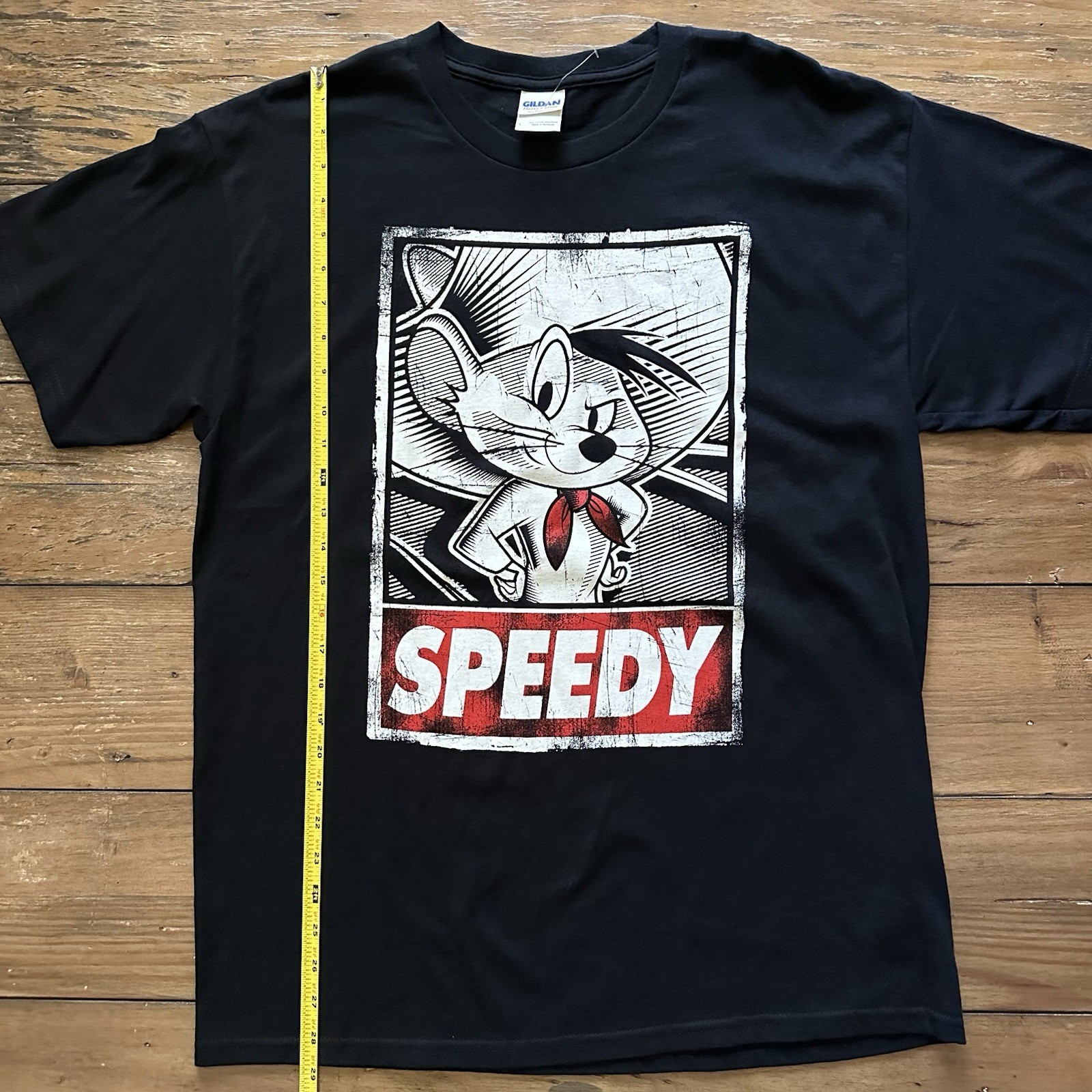 Speedy Gonzales Shirt Mens Large Black Looney Tunes Graphic Tee Gildan Y2K Style gallery