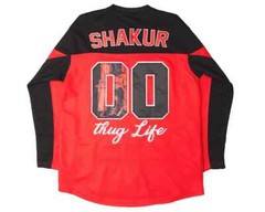 Death Row Records Tupac Shakur Red Black Hockey Jersey by Headgear Classics