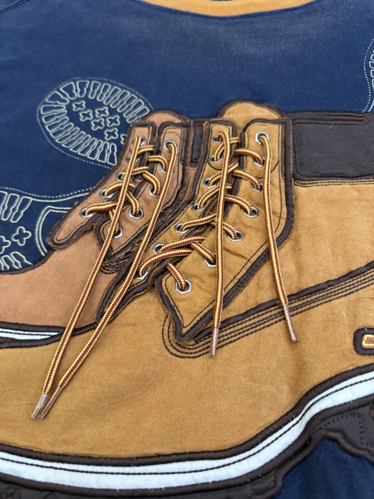 Vintage Raw Blue Tried Trusted And True Lace Up Boots T Shirt Mens Size Large gallery