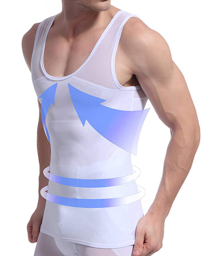 Camisa de compresión de pecho para hombres para ocultar moobs de ginecomastia gallery