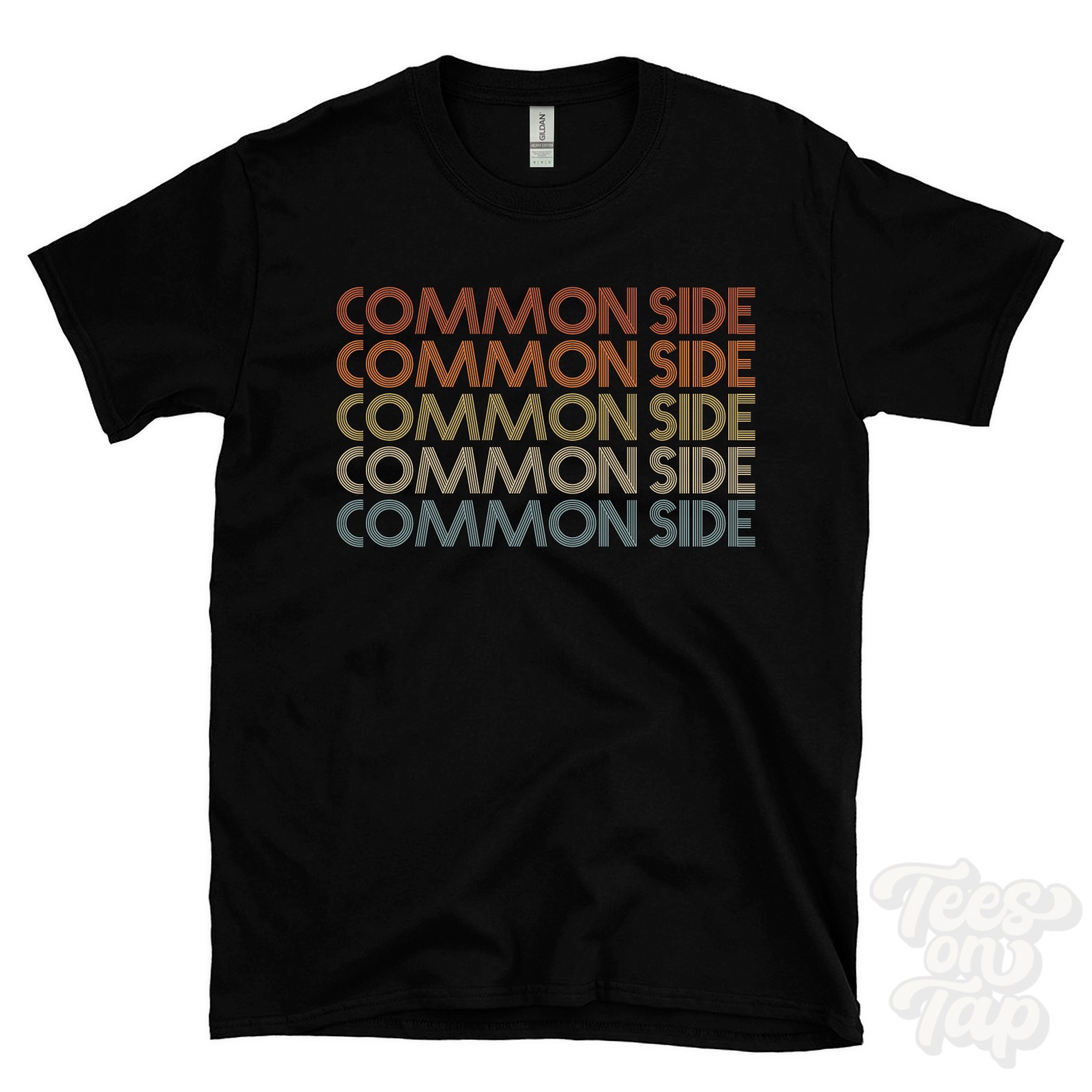 COMMON SIDE REPEATED RETRO STYLE T-SHIRT mens & womens uk place name gift gallery