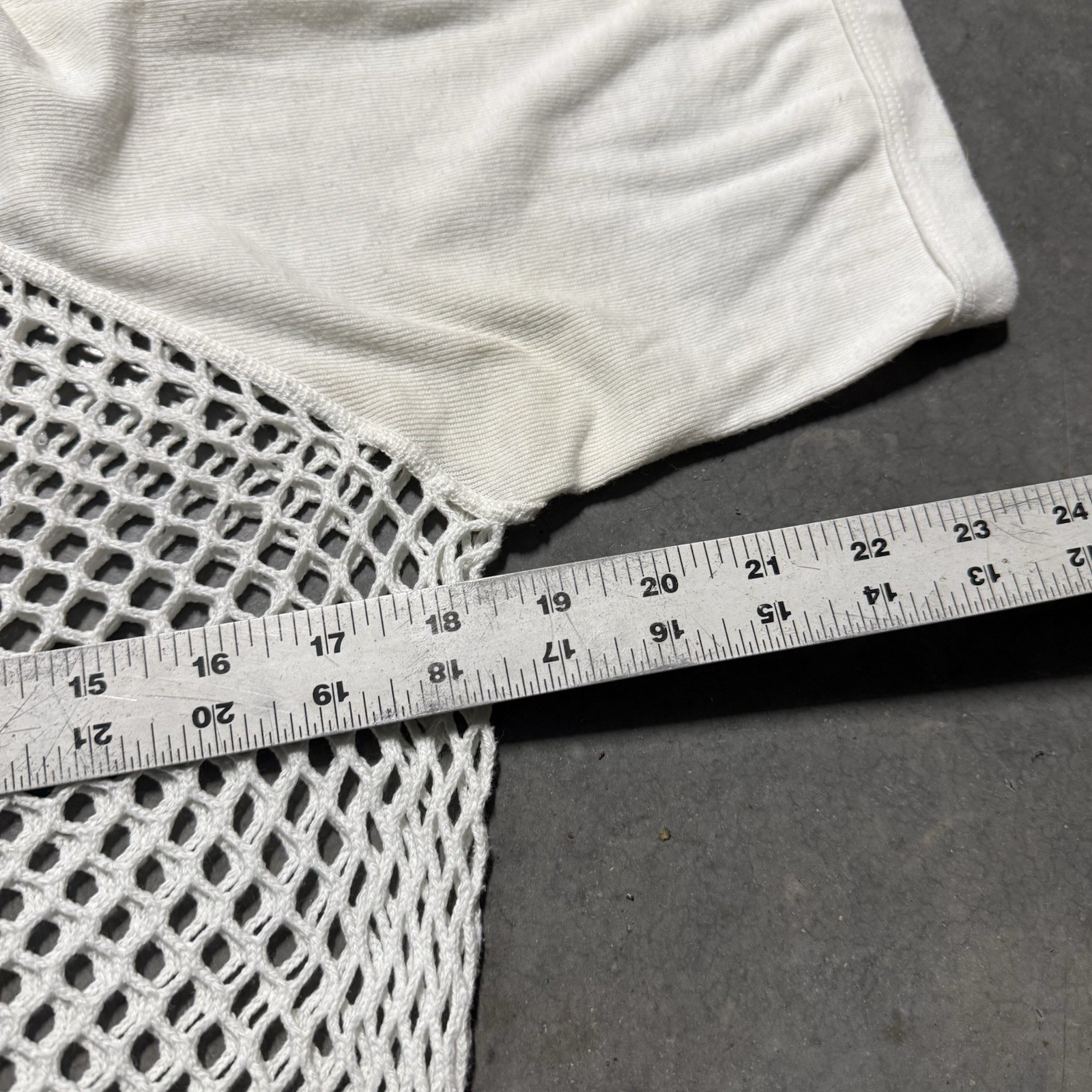 Scandinavian Knitters Small 34-36 Mens Vintage Fishnet Top 1960's Open Knit gallery