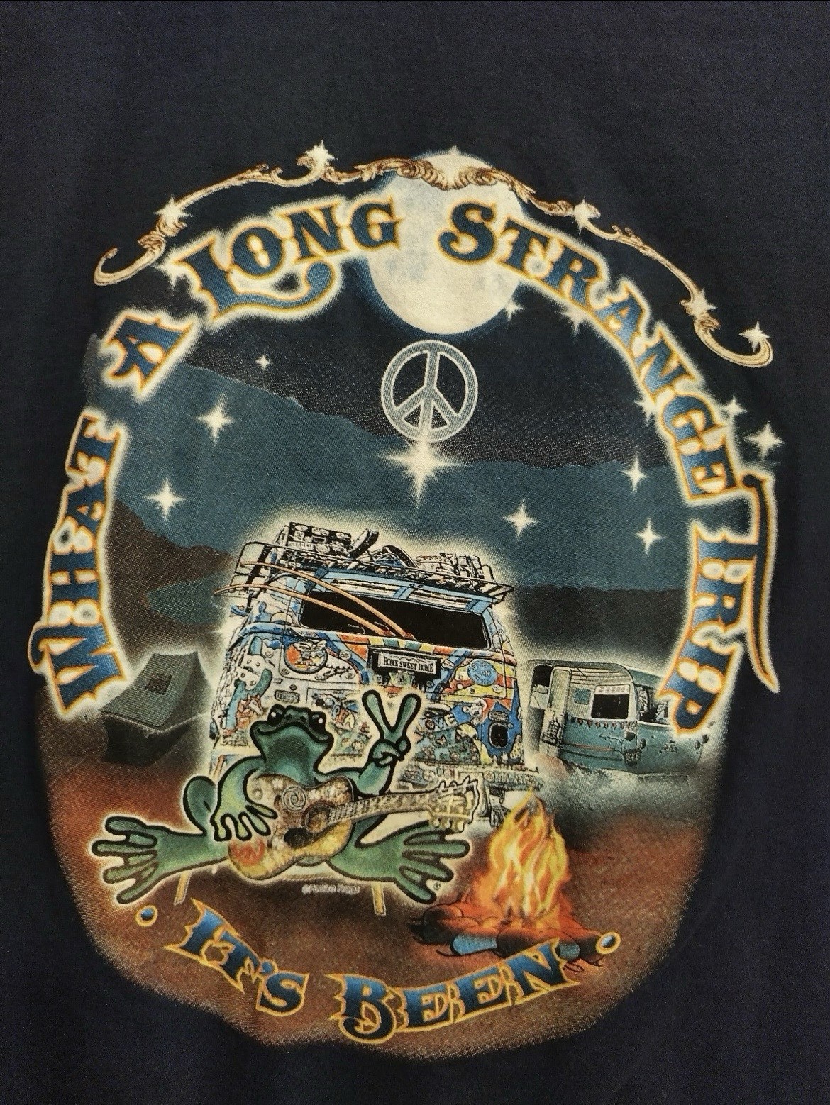 Peace Frogs What A Long Strange Trip It’s Been Shirt Medium Grateful Dead BG18