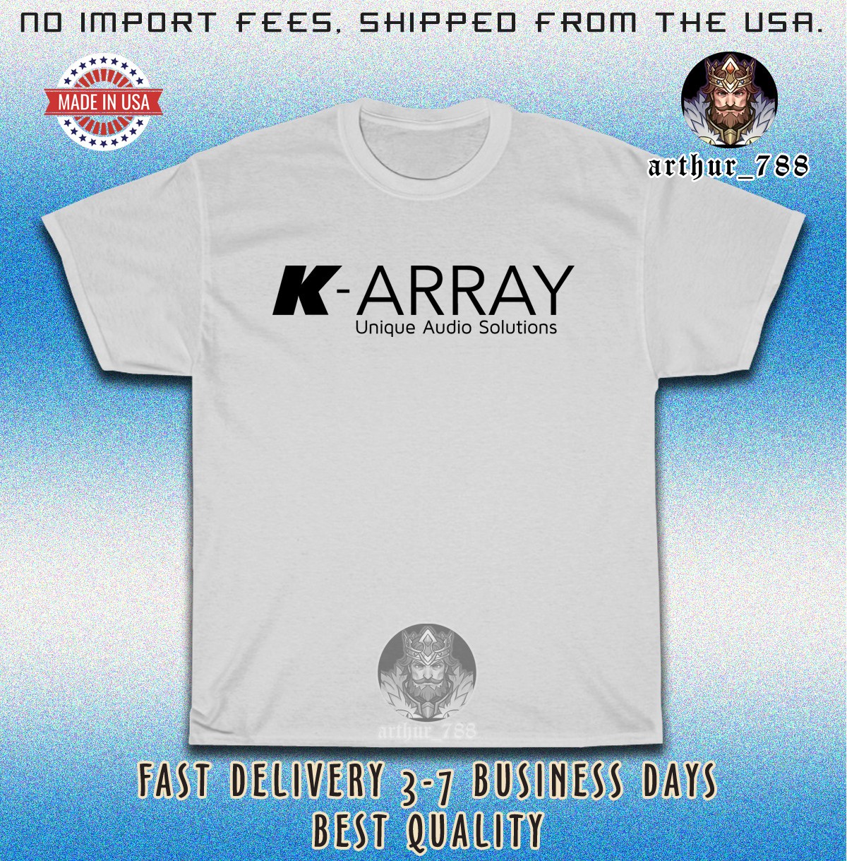 New K-ARRAY Unique Audio Solution Logo Men's T-Shirt American Size S-5XL Tees gallery