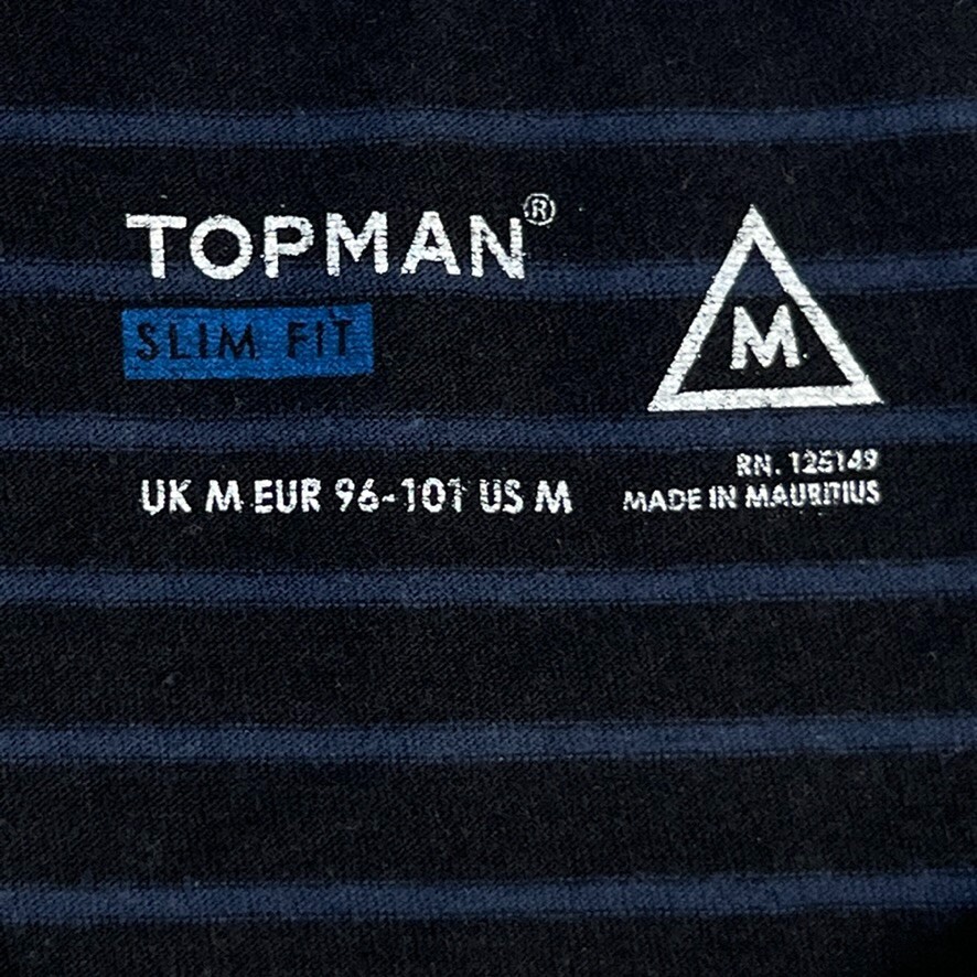 Topman Shirt Men Medium Slim Fit Navy Stripe Navy Classic Work Party Core Go gallery