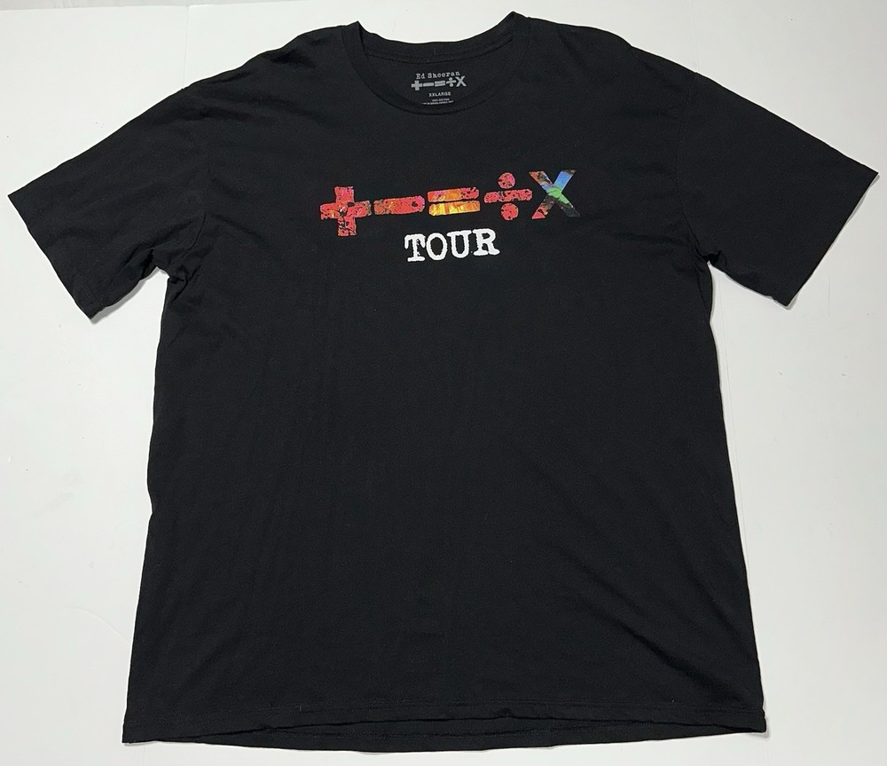 2023 Ed Sheeran Mathematics Tour Black Graphic T-Shirt Houston Texas XXL EUC