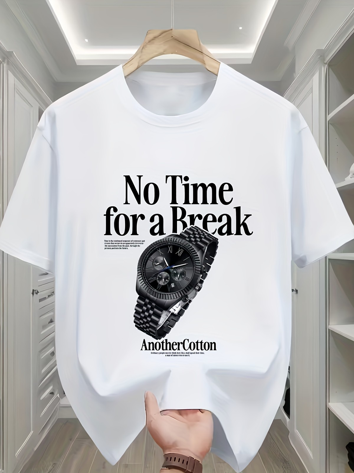 No Time for a Break Watch Graphic T-Shirt Vintage Streetwear Casual Tee gallery
