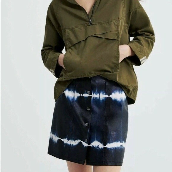 NWOT Zara Tie Dye Faux Leather Mini Skirt gallery