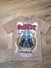 Reason Men’s Brown Popeye Graphic Print Crew Neck Short Sleeve Tee Size S