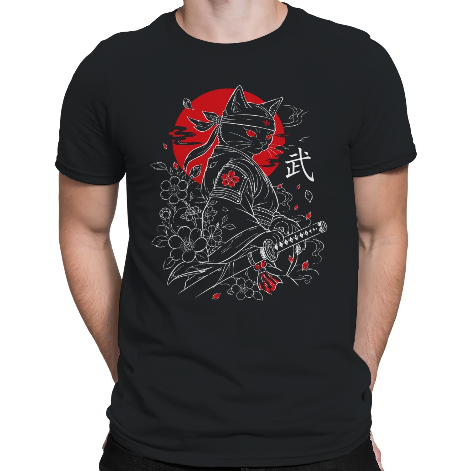 Samurai Cat with Katana Men's T-shirt gallery