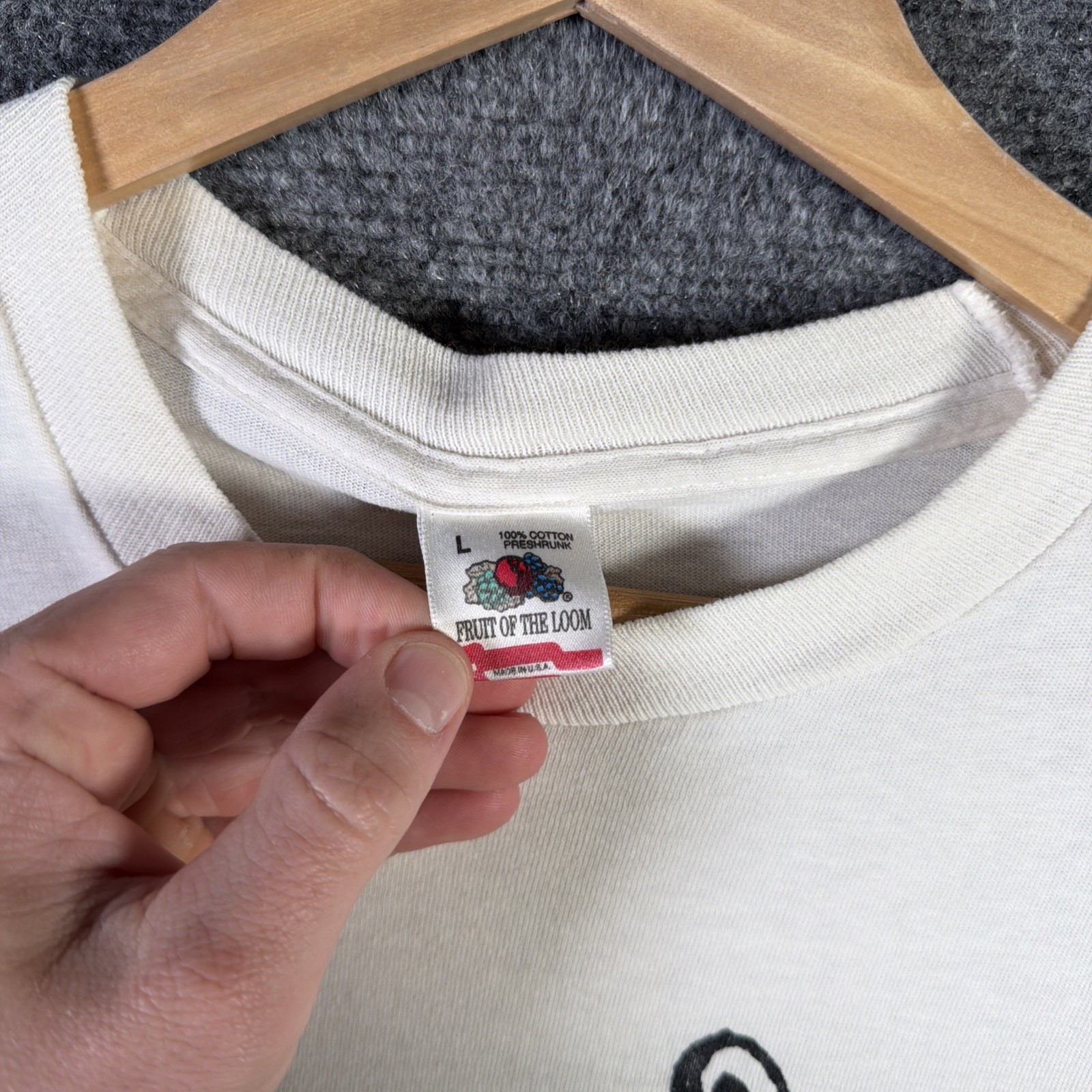 Vintage Mother Dog Studios Shirt Mens Large White 80s Art Abstract Poem Drawing gallery