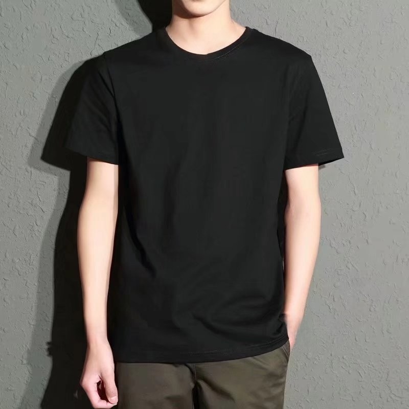 Universal Men’s Polyester Fiber Plain Crew Neck Tee Short Sleeves T-Shirt M-5XL