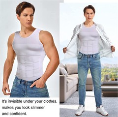 Men’s Slimming Vest Abs Abdomen Compression Shirt Workout Tank Tops Body Shaper