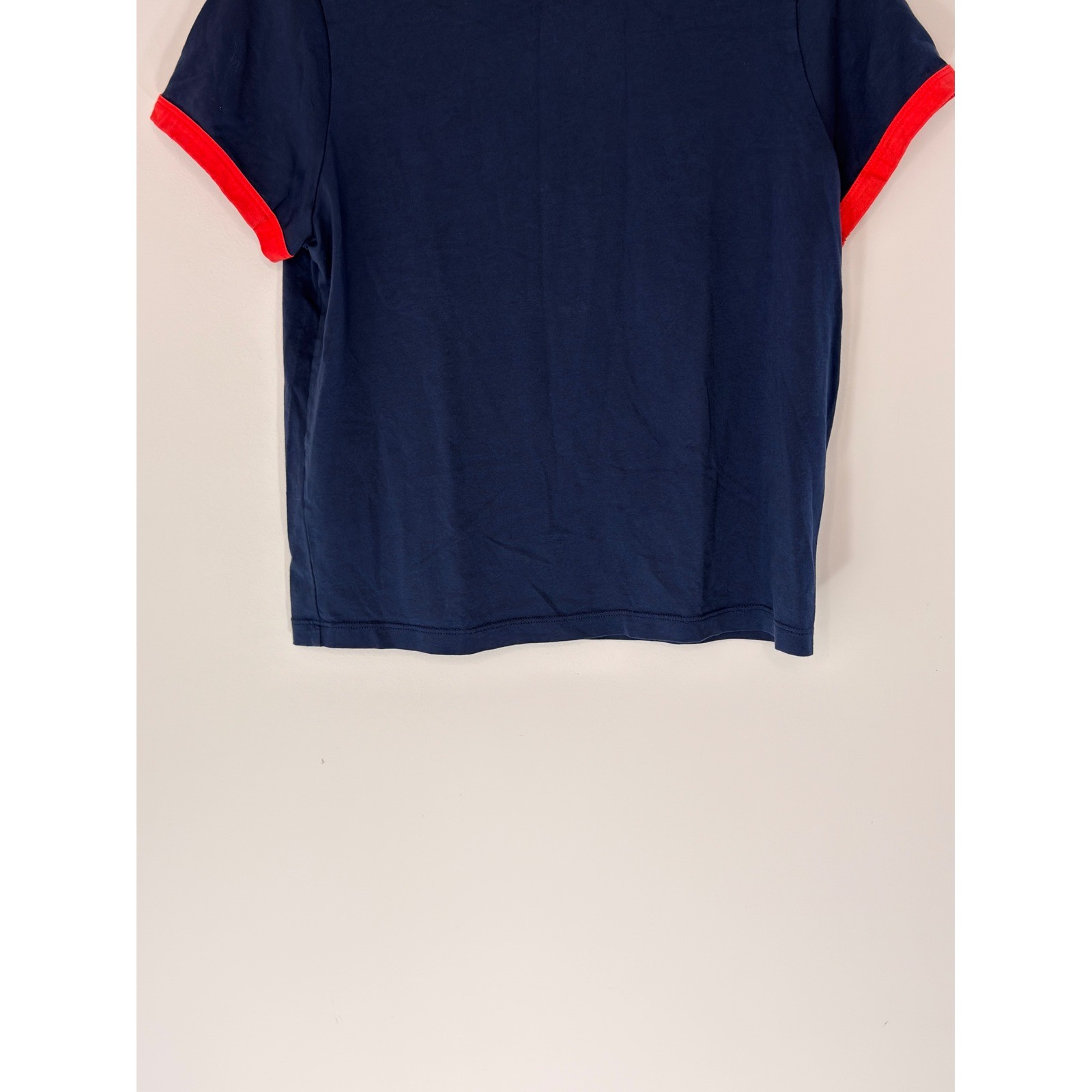 Evereve Ever Ringer Tee Shirt Navy Red Short Sleeve Casual Classic Medium gallery