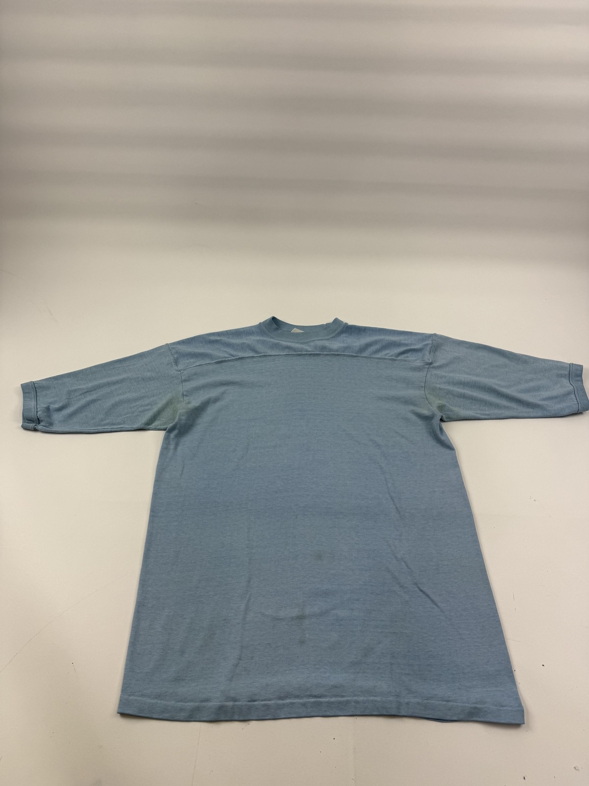 Vintage Stedman Shirt Mens Large Blue Blank Crewneck Short Sleeve Tee Basic gallery