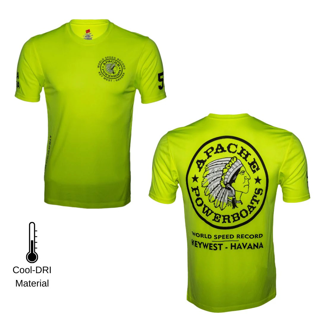 Official World Speed Record Apache Star Tee | Cotton/Performance | Safety Green gallery