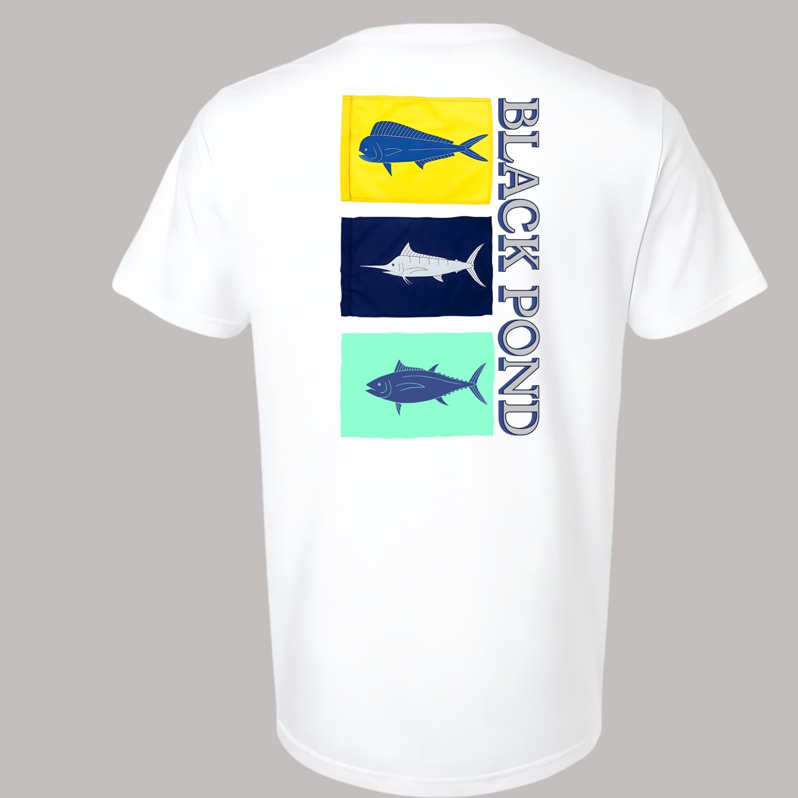 Black Pond Saltwater Series Men’s T-shirt Offshore Fishing Flag Mahi Tuna Marlin