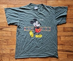 Vintage Mickey Mouse Florida T-Shirt Size Large Green Kingstree Classic