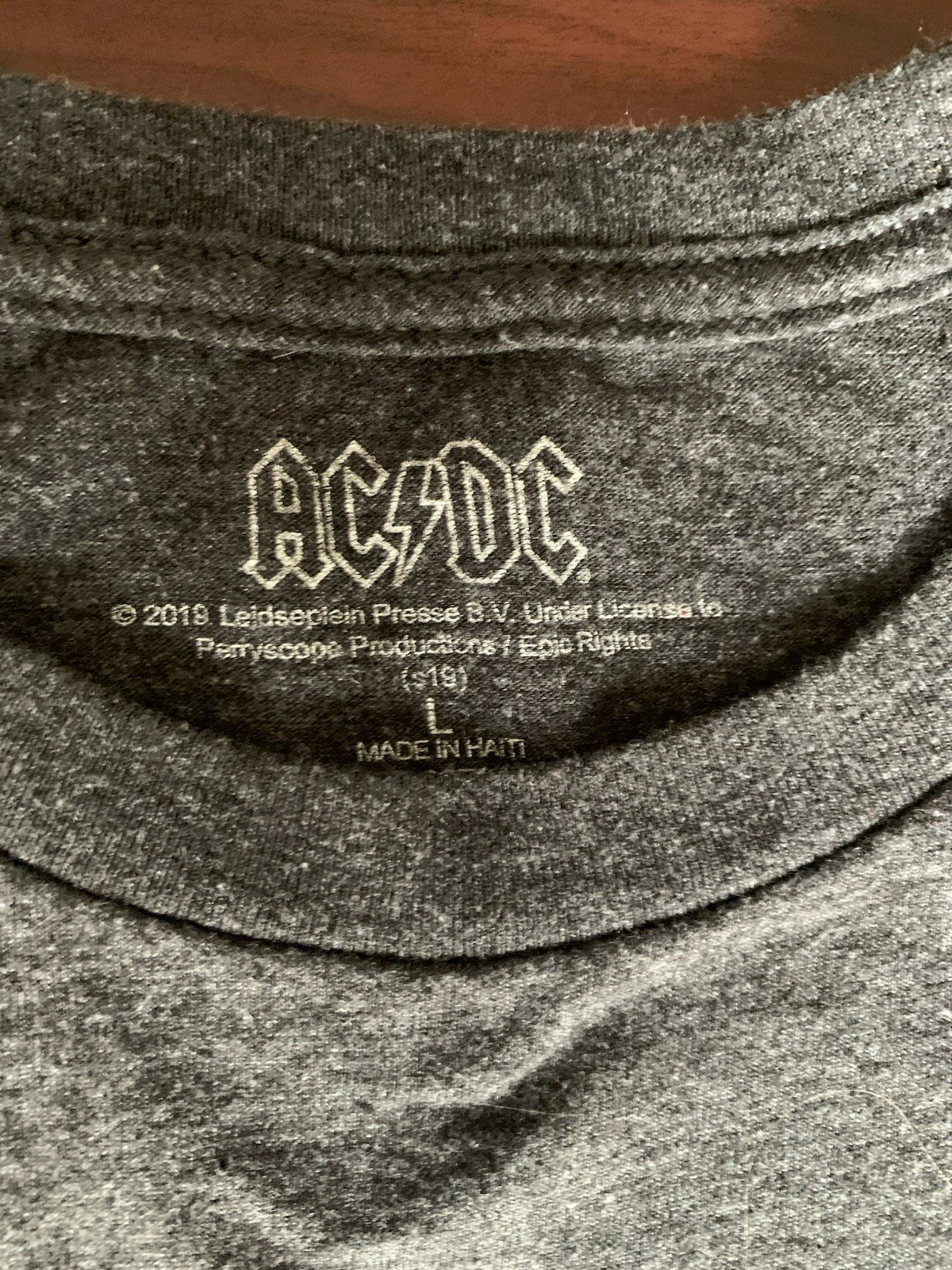 AC/DC Shirt Mens Large Gray Flame Logo Graphic Band Tee Size Large gallery