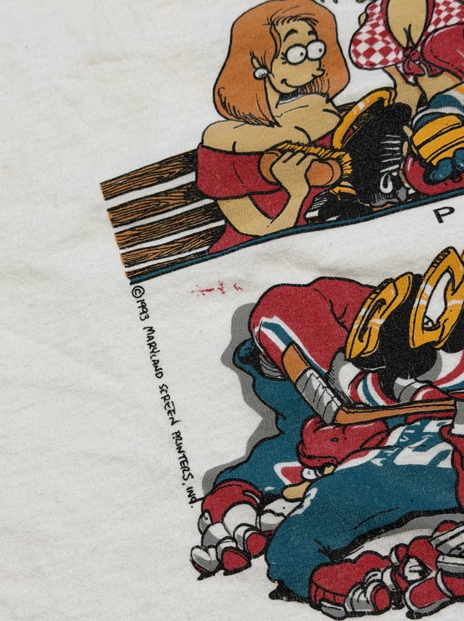 Vintage Big Johnson Hockey Sticks Box T Shirt Single Stitch Funny 90s XL 1993 gallery