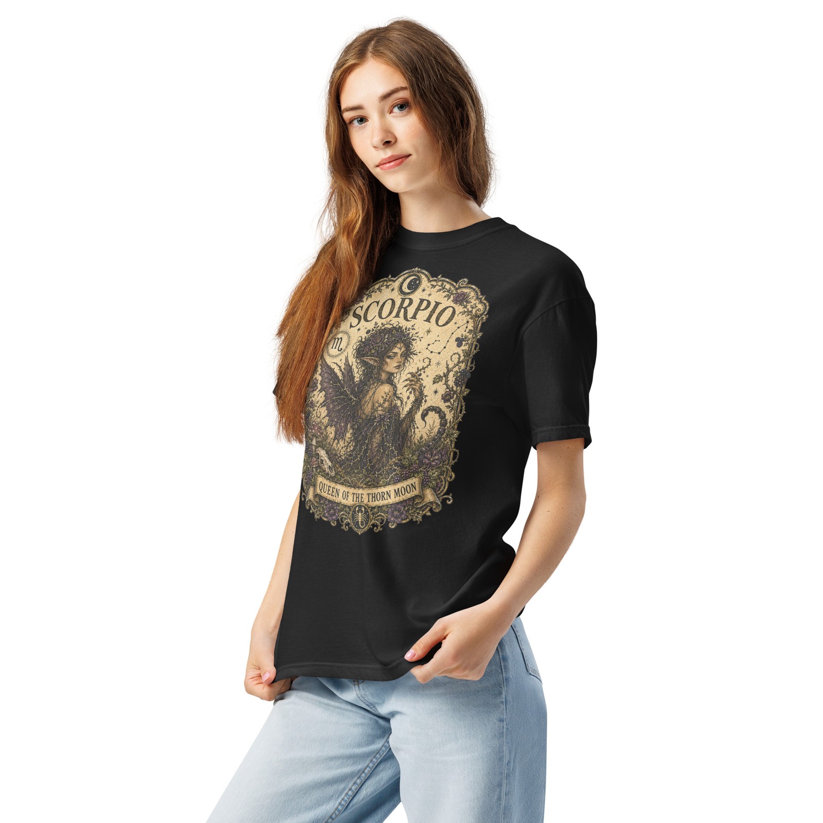 Scorpio Queen Premium Cotton Comfort T-Shirt Fairy Fantasy Zodiac Tee Gift S-4XL gallery