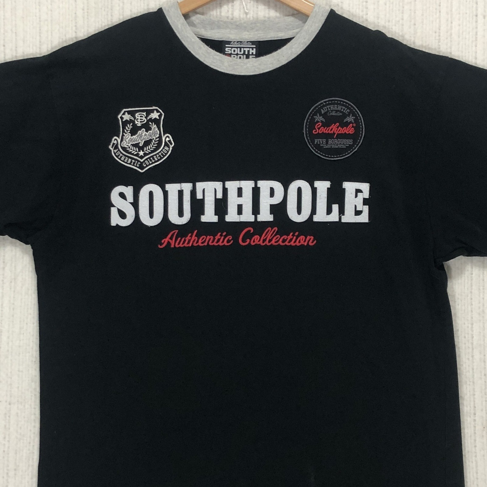 Southpole Authentic Collection Black Ringer Graphic Tee Shirt Mens Large L