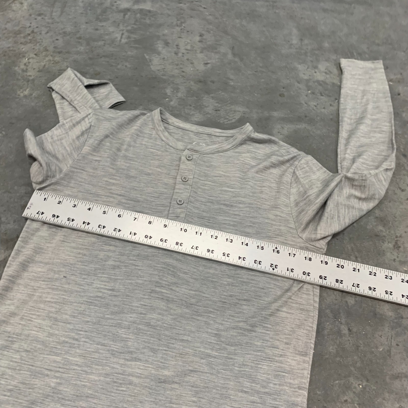 Merino Tech Merino Lite Henley Men's Small Gray Long Sleeve 100% Merino Wool gallery