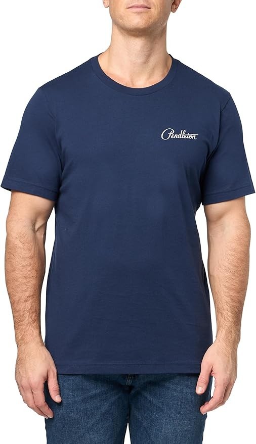 NEW Pendleton Native Tribal Men Shirt Size M NAVY Short Sleeve Cotton