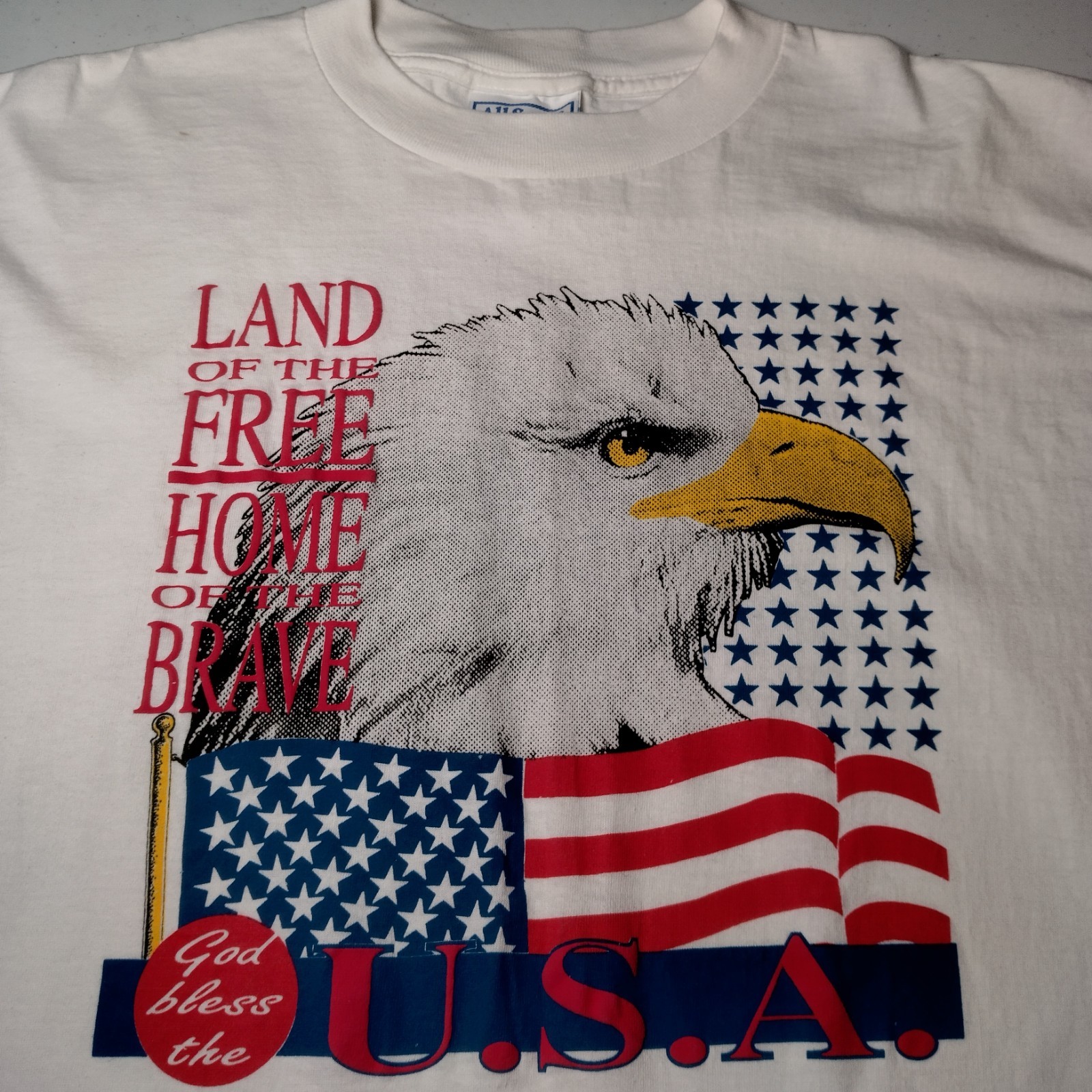 Vintage USA Bald Eagle Shirt XL Land Of The Free Home Of Brave Single Stitch gallery