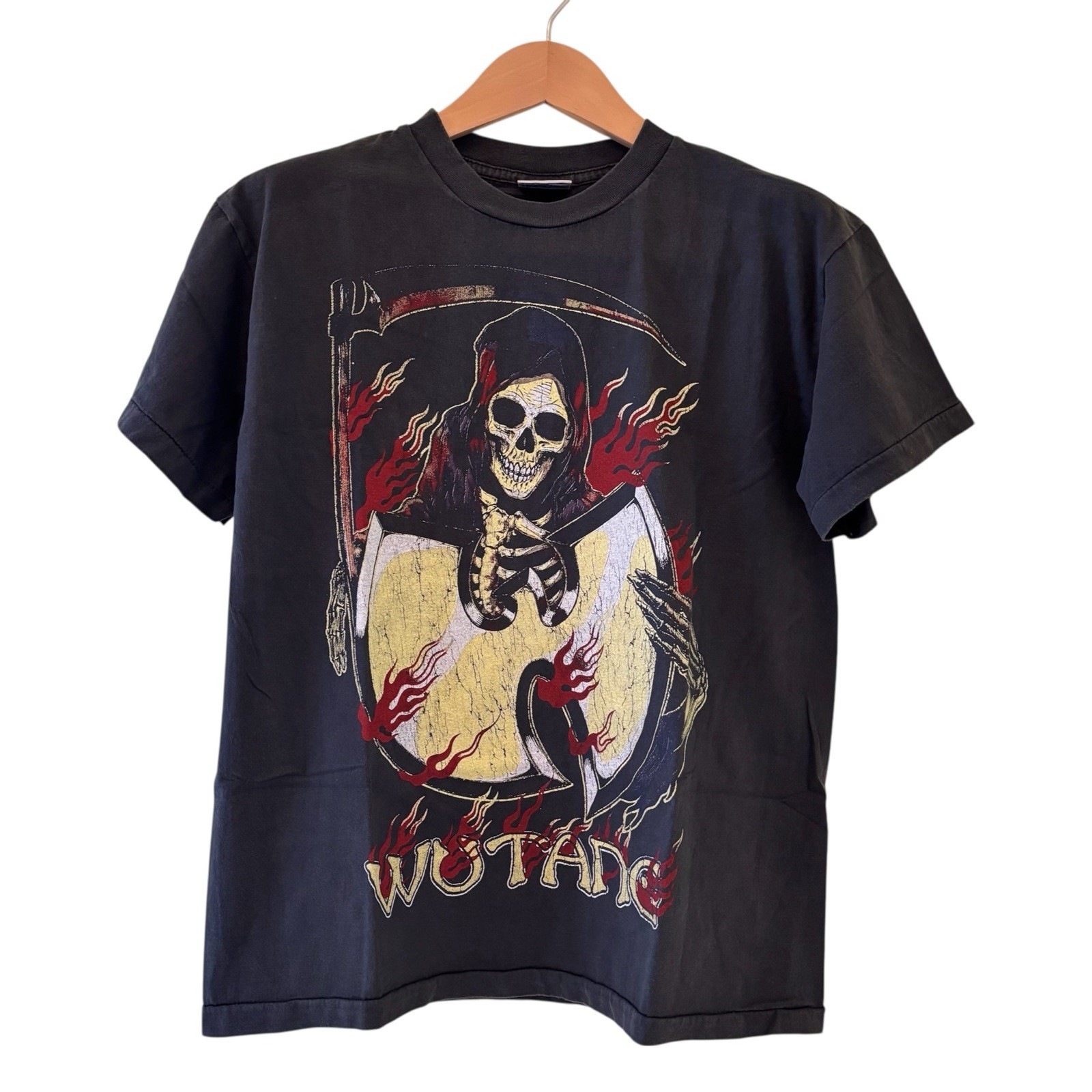 Vintage Wu-Tang Clan L Reaper Skull 90s Band Single Stitch T-Shirt REPRINT gallery