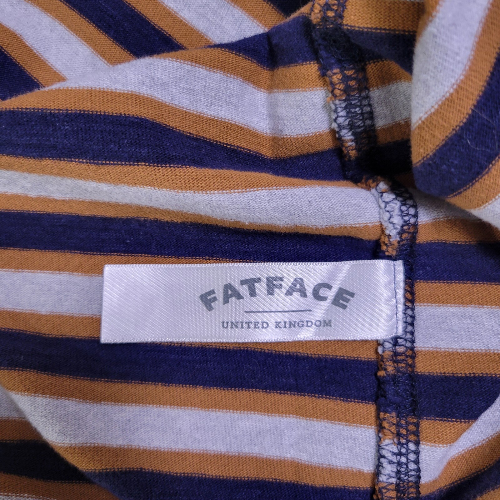 Fat Face Brand Shirt Men's Size L Multi Stripped Cotton Long Sleeve Crewneck Tee gallery
