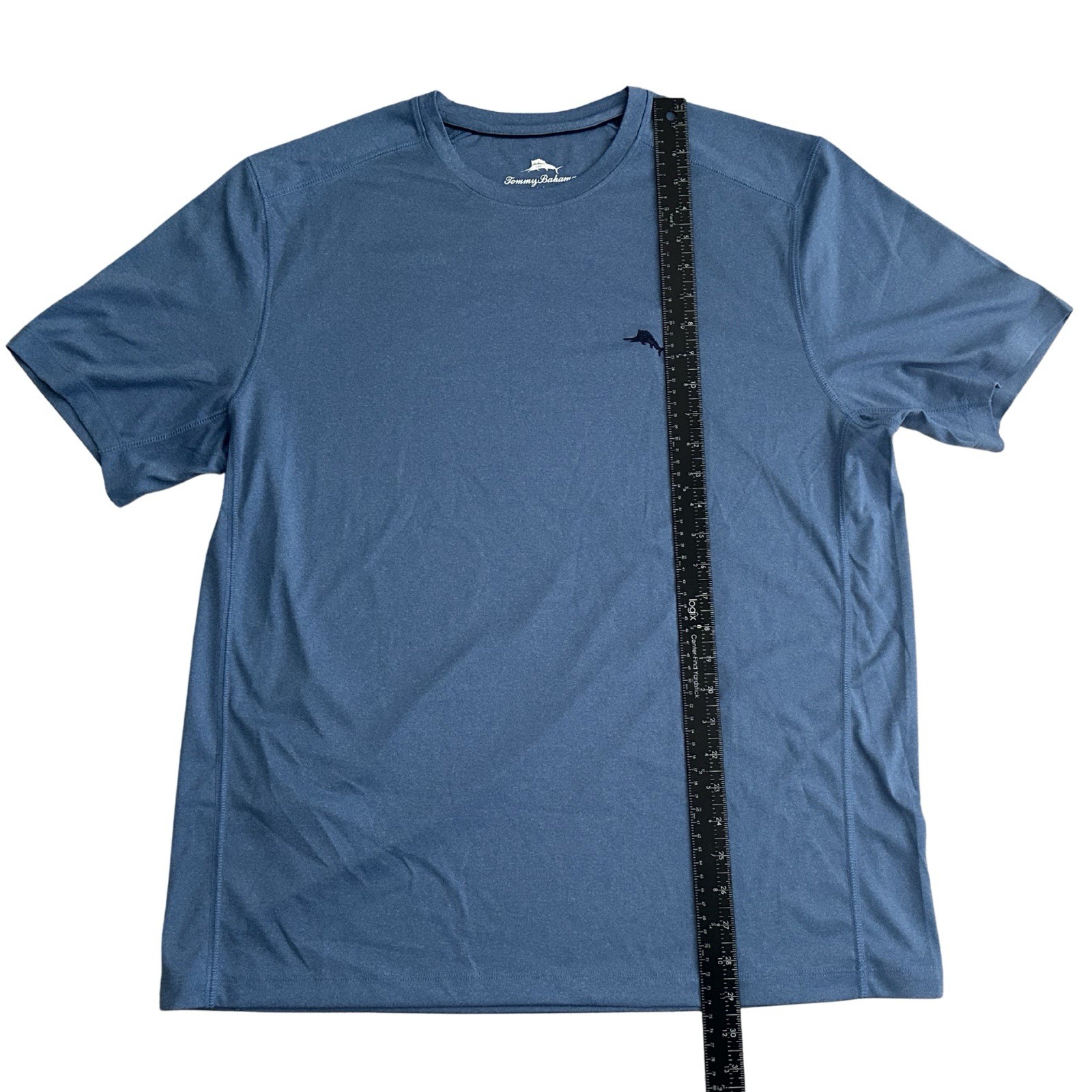 Tommy Bahama Mens Large Blue Performance Shirt Athletic Stretch Short Sleeve Tee gallery