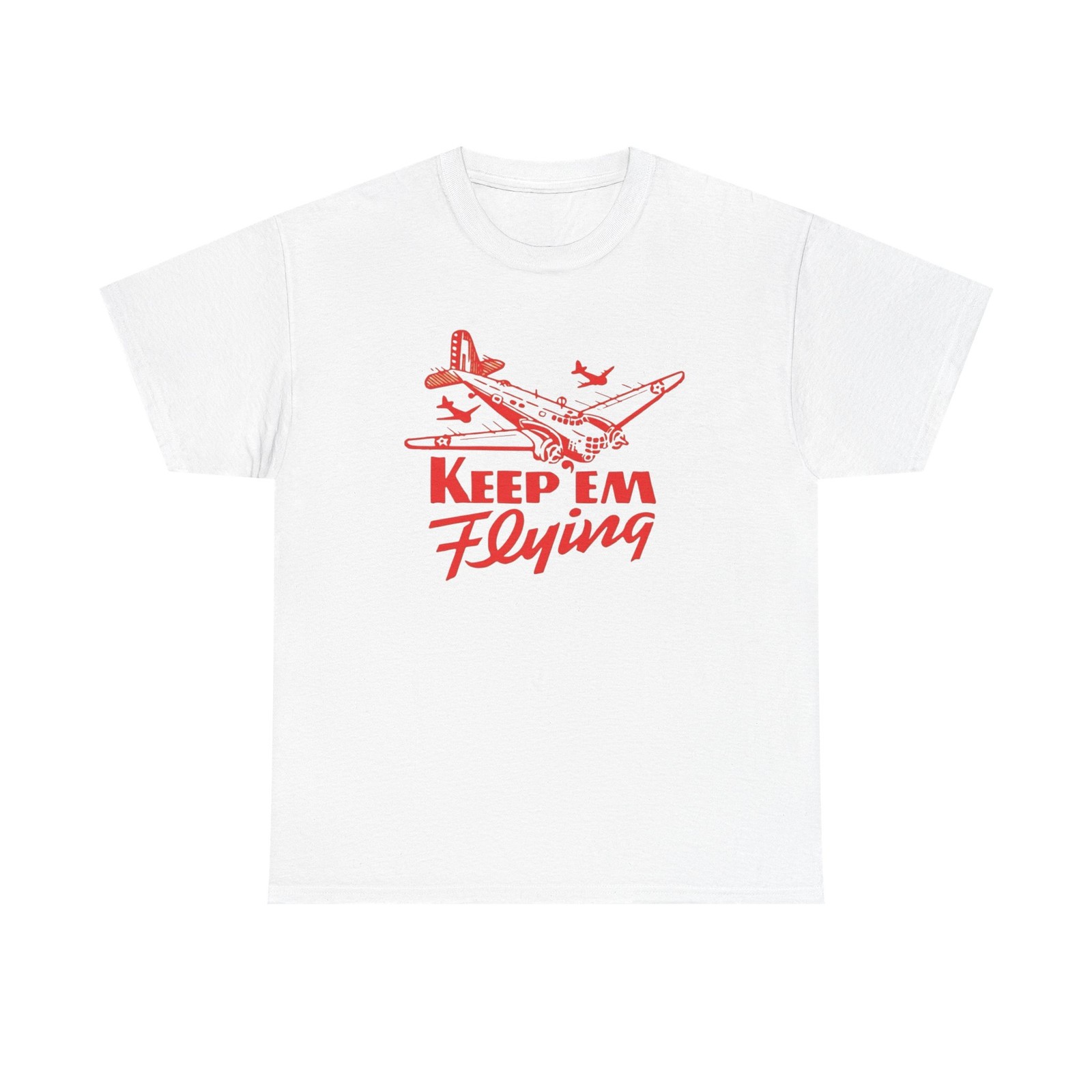 Keep Em Flying Airplanes Graphic T Shirt NEW Unisex Heavy Cotton Tee