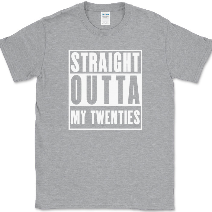 Straight Outta My Twenties T-Shirt Funny 20s Birthday Humor Gift Text Tee gallery