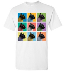 Siamese Cat Pop Blocks T-Shirt – Men Women Youth Kids Tank Long Sleeve Tee