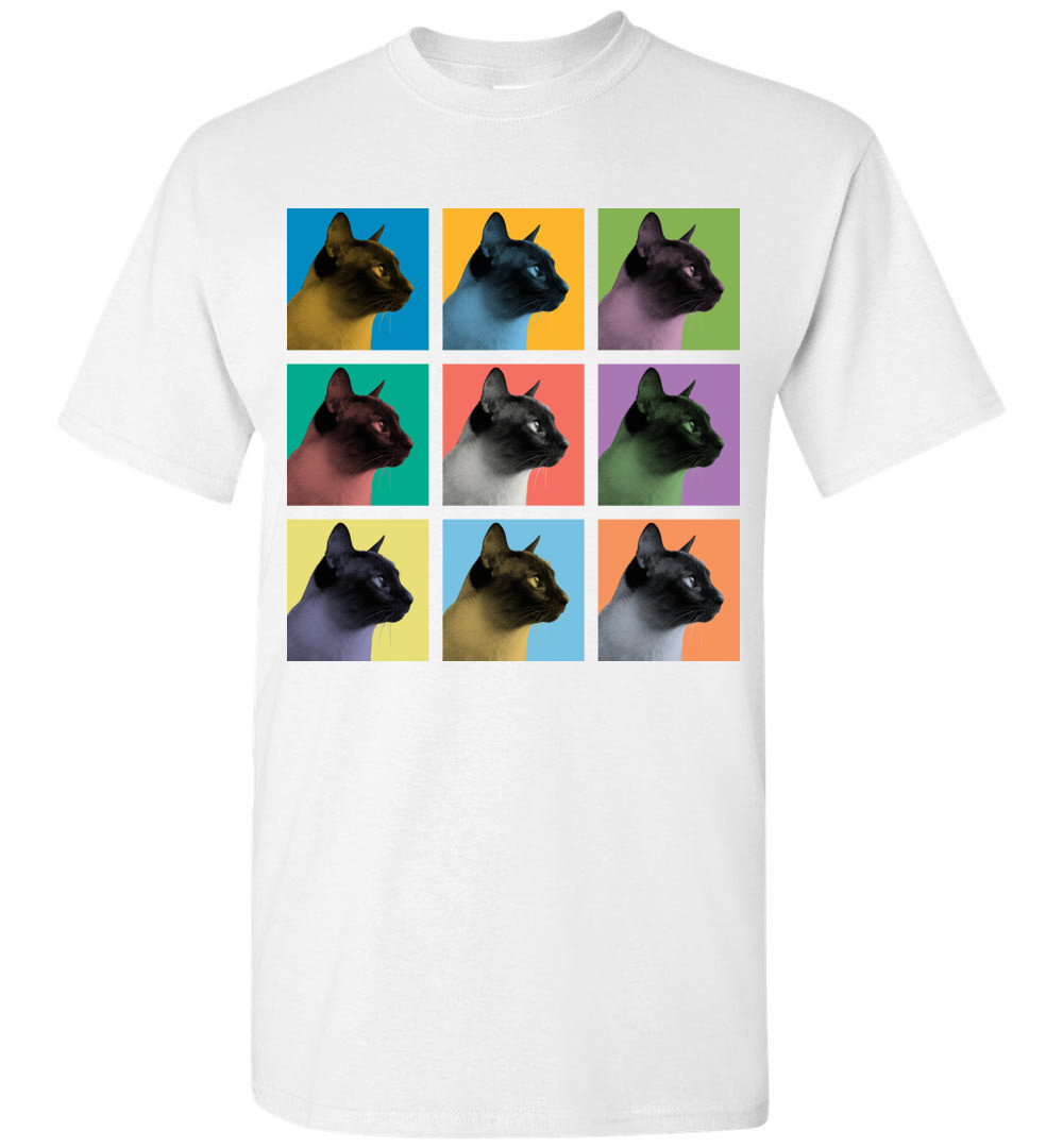Siamese Cat Pop Blocks T-Shirt - Men Women Youth Kids Tank Long Sleeve Tee gallery