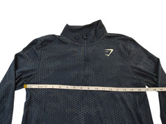 Gymshark 1/4 Zip Shirt Men Small Pullover Long Sleeve Training Gym Blue Camo