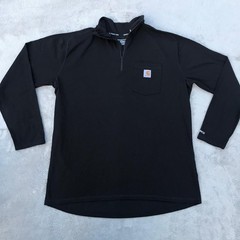Carhartt Force Quarter Zip Pullover Black XL Relaxed Fit Long Sleeve Lightweight