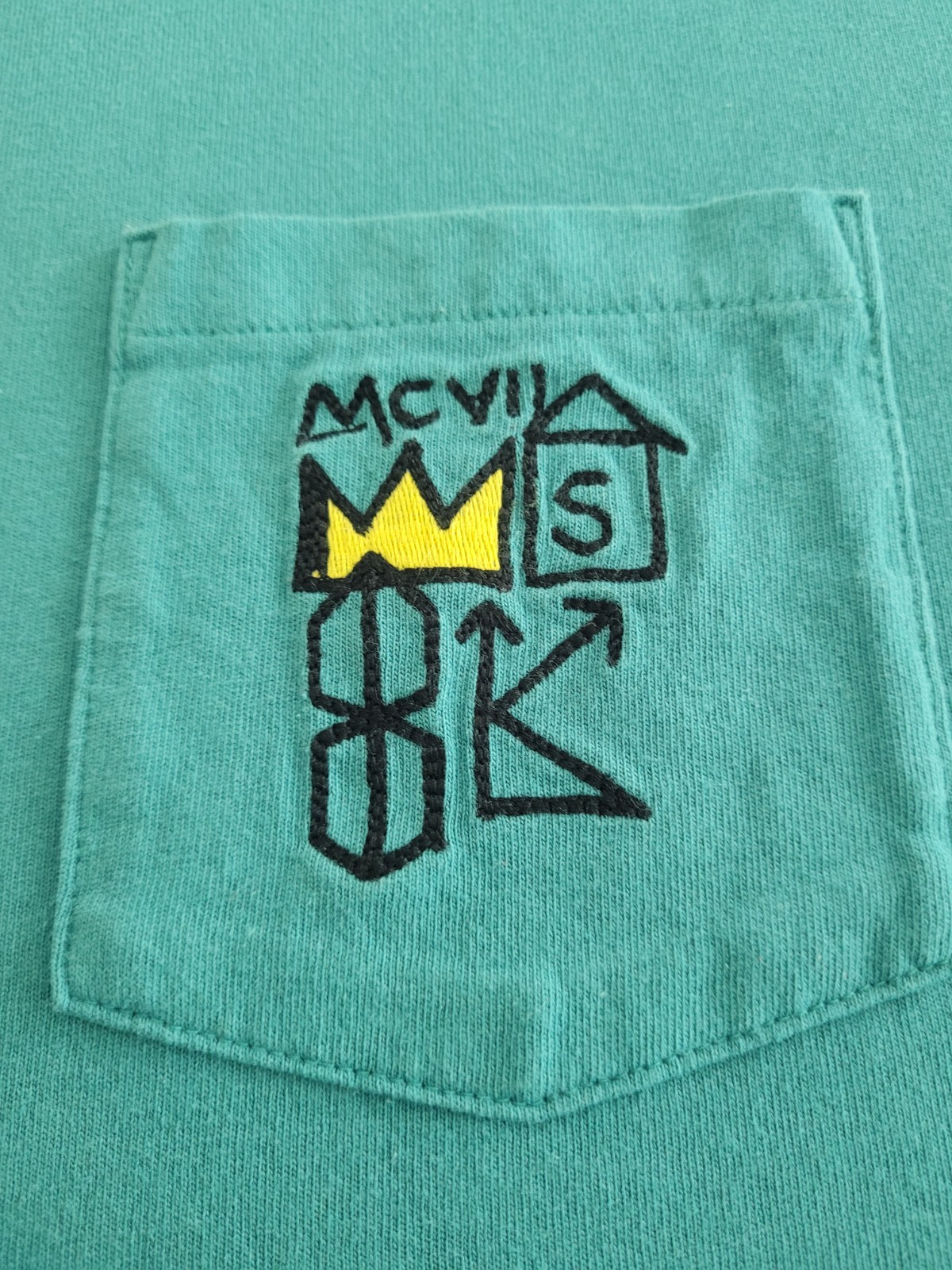 Uniqlo SPRZ NY x JEAN-MICHEL BASQUIAT Crown Pocket Aqua Blue T Shirt Large gallery