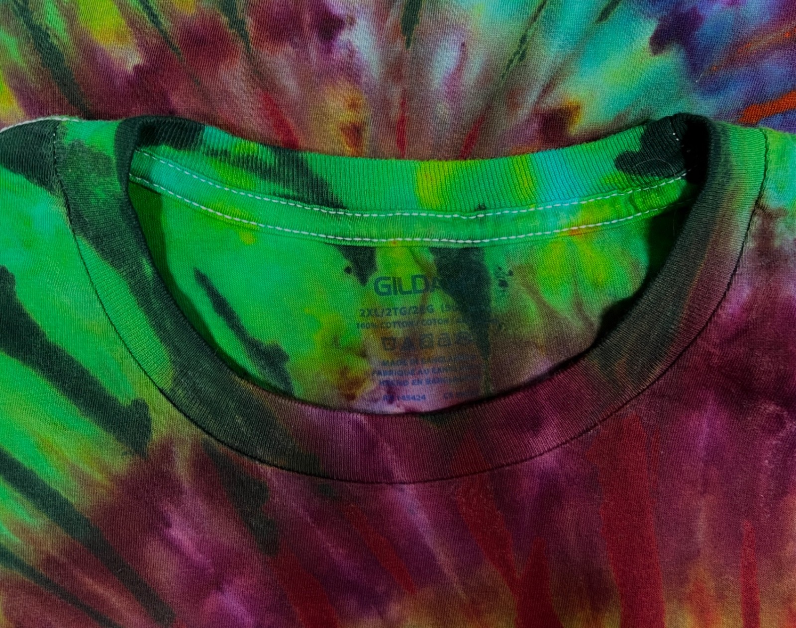 Handmade Ice Tie Dye T-Shirt 2XL Mens Womens Soft Cotton Double Layered Spiral gallery