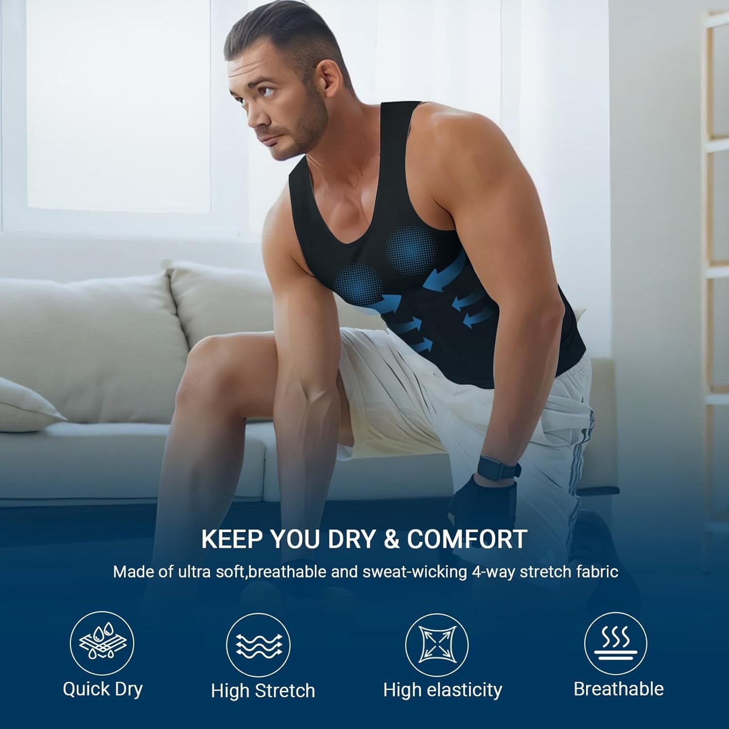 Shaperluv For Men Body Shaper Vest Compression Shirt Tank Fajas camisa de hombre gallery