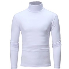 Mens Turtleneck Basic Pullover Long Sleeve Jumper Top Casual Slim Fit T-Shirt