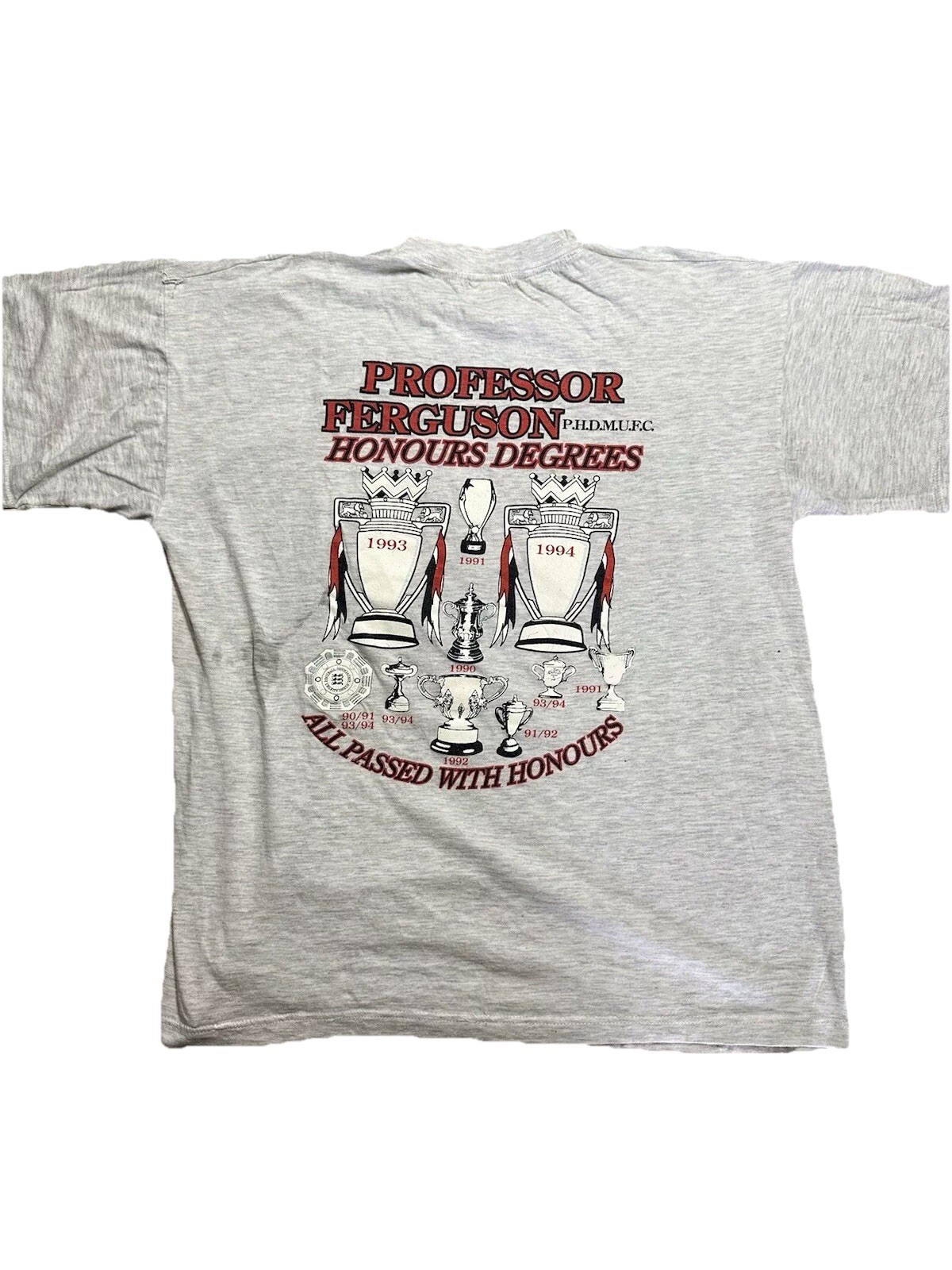 Vintage Old Trafford University T Shirt Double Sided EPL Manchester Unique gallery