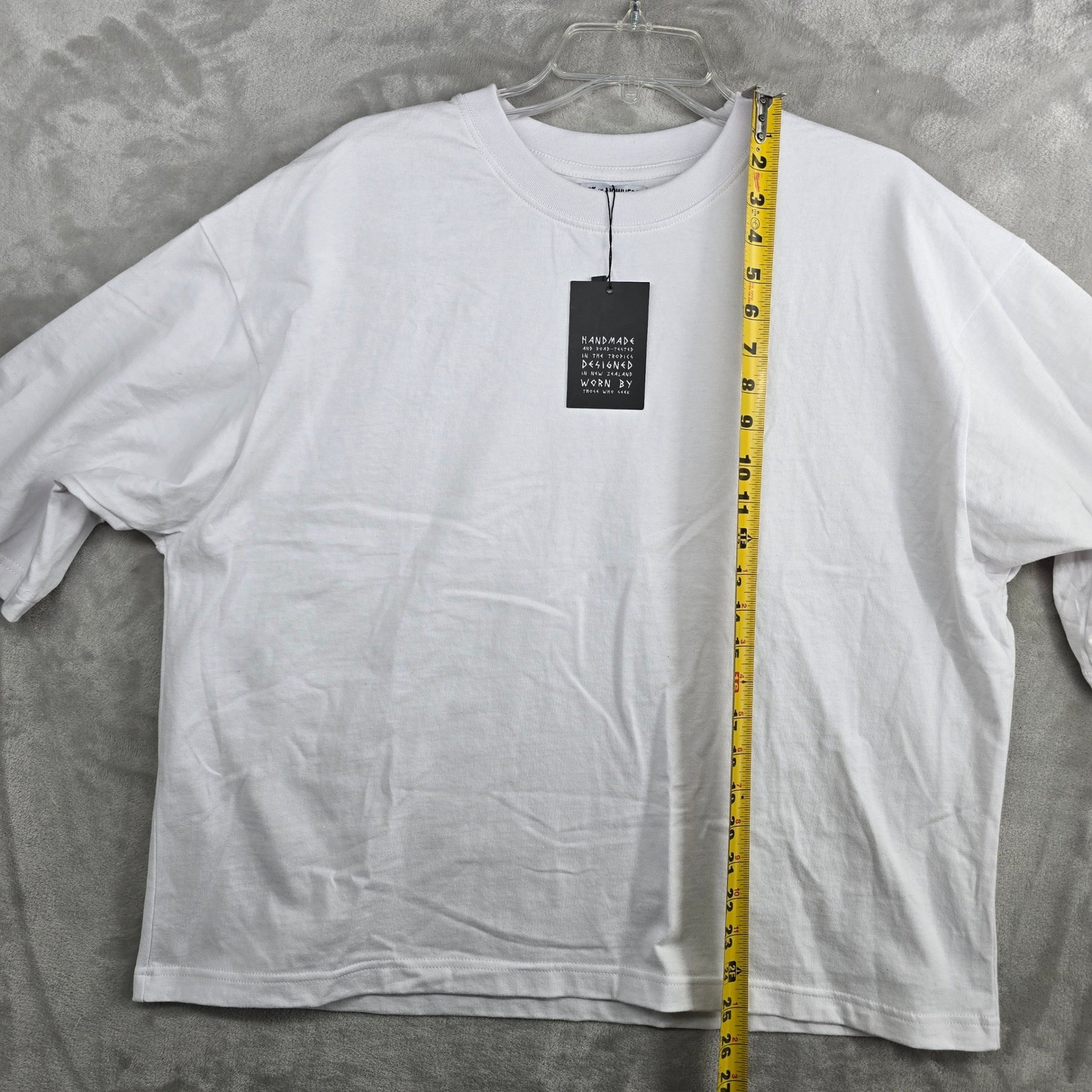 LINW LOST in NOWHERE Mens White Oversized Cropped tee T Shirt XL Handmade gallery